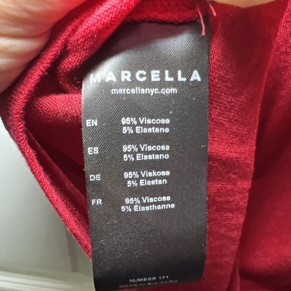 Marcella Gabi Cutout Top Blouse Size XS Red Semi Sheer Stretch - Picture 9 of 10